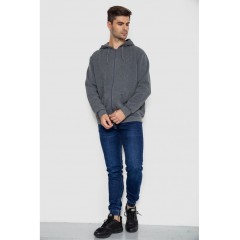 Кофта чоловіча на флісі з капюшоном, колір сірий, 244R2493