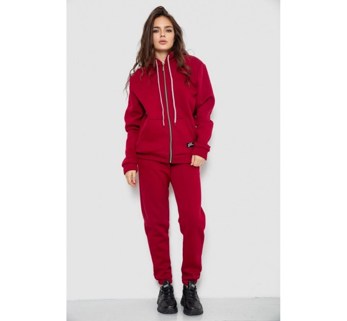 Спортивний костюм жіночий на флісі, колір бордовий, 244R1555