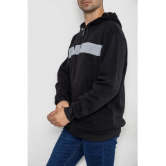 Кофта мужская на флисе с капюшоном, цвет черный, 244R2559