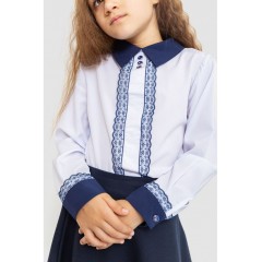 Блузка ошатна для дівчаток, колір біло-синій, 172R205-5