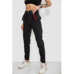 Джинсы женские Mom-fit, цвет черный, 182R9135