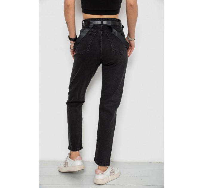 Джинсы женские Mom-fit, цвет черный, 182R9135