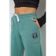 Спортивные брюки женские на флисе, цвет оливковый, 247R7556-1.