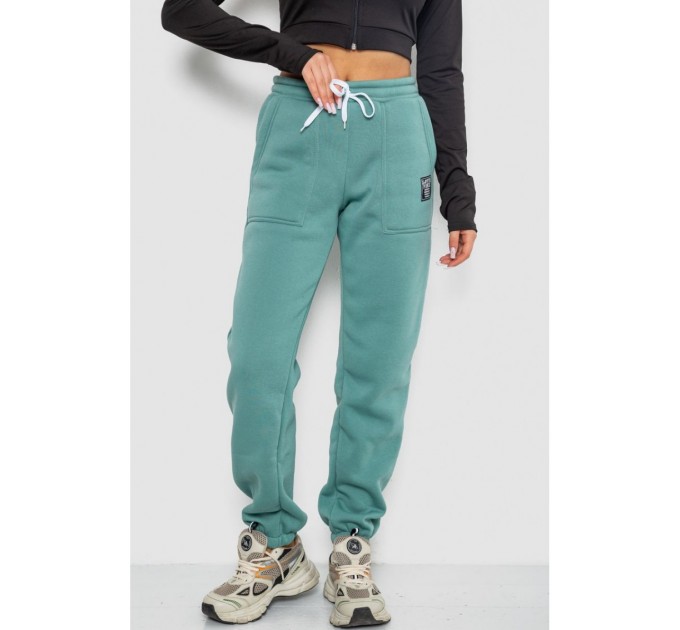 Спортивные брюки женские на флисе, цвет оливковый, 247R7556-1.