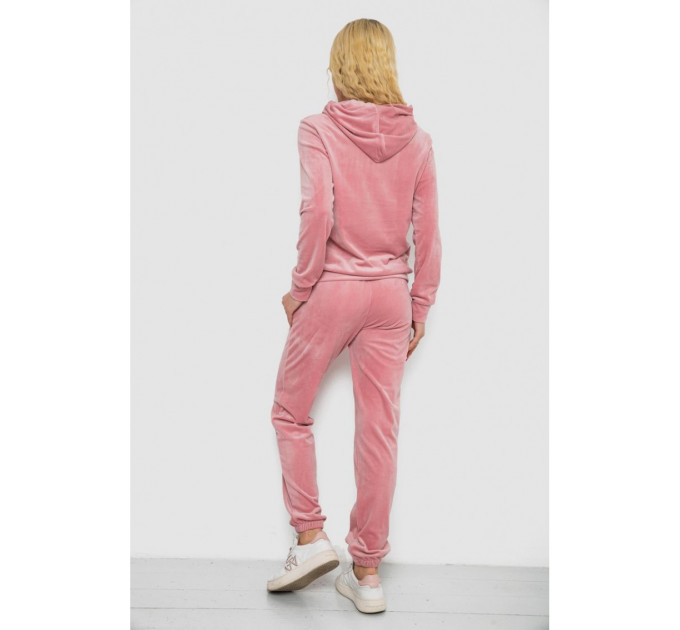 Спортивный костюм женский велюровый, цвет розовый, 238R58570