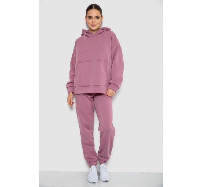 Спортивный женский костюм на флисе, цвет пудровый, 177R055