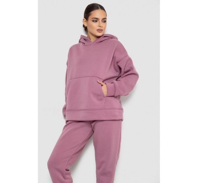 Спортивный женский костюм на флисе, цвет пудровый, 177R055