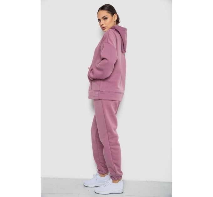 Спортивный женский костюм на флисе, цвет пудровый, 177R055