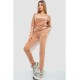 Спорт костюм женский велюровый, цвет бежевый, 102R272