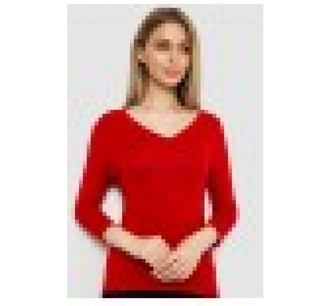 Лонгслив укороченный с рукавом 3/4, цвет терракотовый, 186R508.