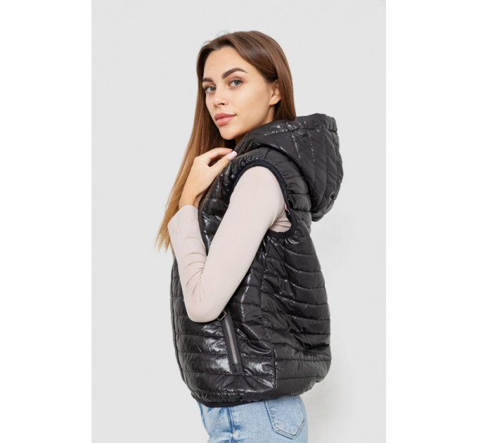 Жилетка женская дутая, цвет черный, 102R380-1.