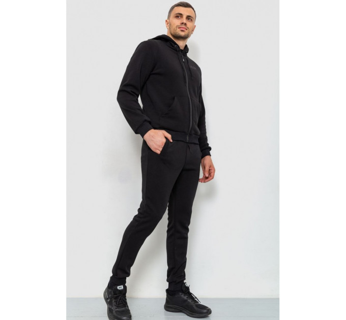 Спорт костюм мужской двунитка, цвет черный, 119R200-2