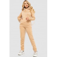 Спорт костюм женский на флисе, цвет светло-бежевый, 102R016-1.