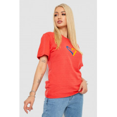 Женская футболка с принтом, цвет коралловый, 238R330