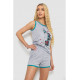 Женская пижама с принтом, цвет серо-бирюзовый, 238RB40