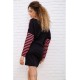 Коротка сукня, в рожево-синю смужку з принтом, 167R149-2