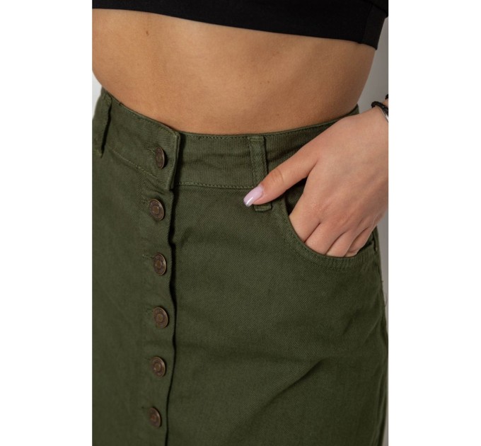 Юбка женская джинсовая, цвет хаки, 182R1301 оптом