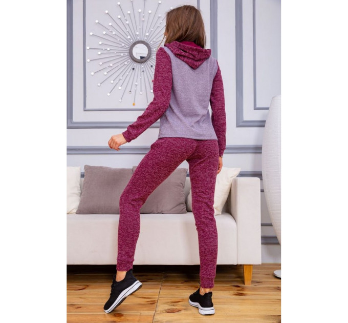 Женский костюм из ангоры, бордово-сиреневого цвета, 172R1258.
