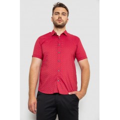Сорочка чоловіча з принтом, колір бордовий, 214R6917-6