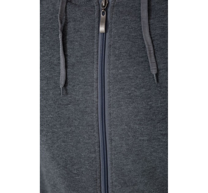 Кофта мужская на флисе с капюшоном, цвет серый, 244R2493.