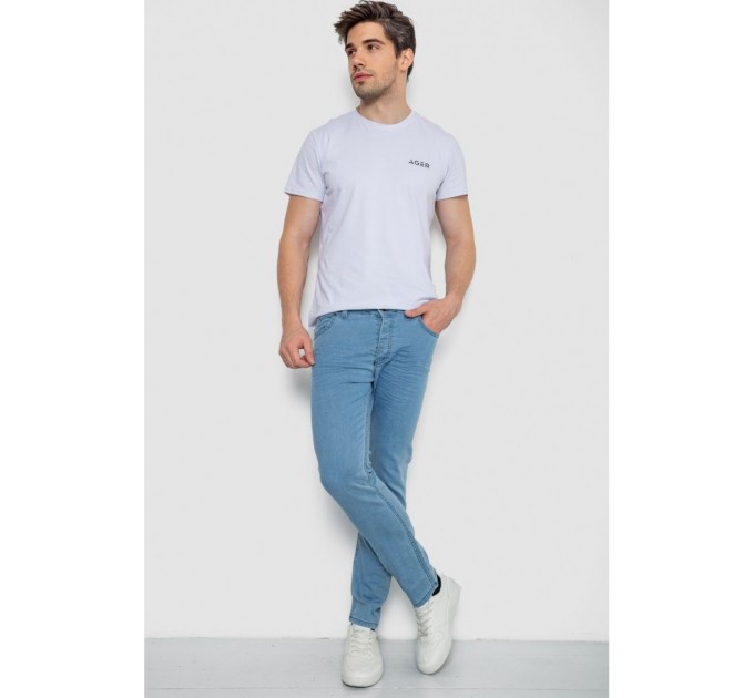 Джинсы мужские однотонные -уценка, цвет голубой, 247R1242-1-U-30
