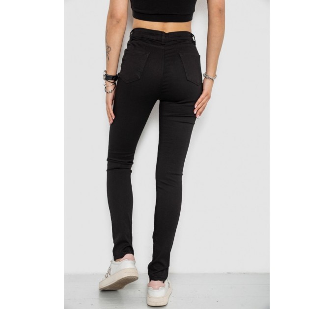 Джинсы женские Skinny стрейч, цвет черный, 182R9676