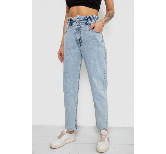 Джинсы женские Mom-fit, цвет голубой, 244R1601S20