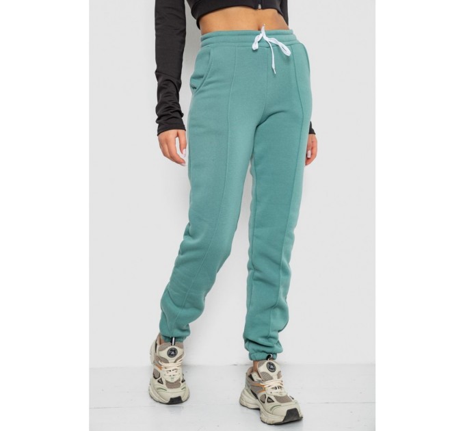 Спортивные брюки женские на флисе, оливковый цвет, 247R7555