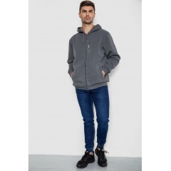 Кофта чоловіча на флісі з капюшоном 244R2563, колір Сірий