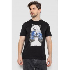 Мужская футболка с принтом, цвет черный, 244R5996