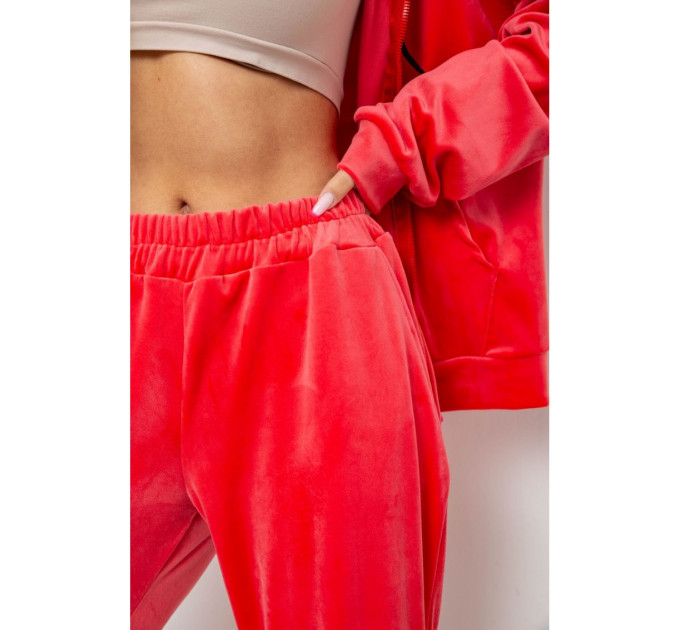 Спортивный костюм женский велюровый, цвет коралловый, 238R107-2