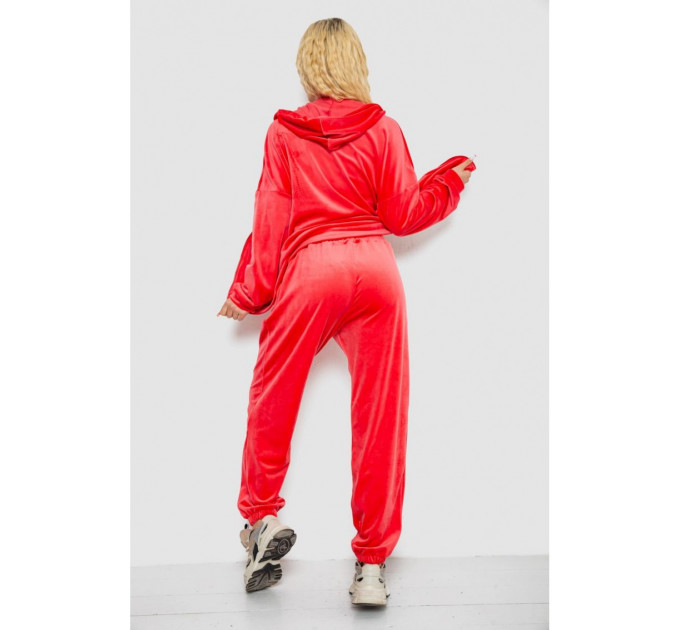 Спортивный костюм женский велюровый, цвет коралловый, 238R107-2