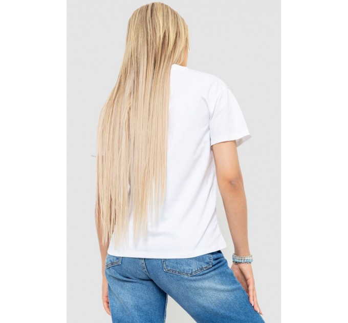 Женская футболка с принтом, цвет белый, 221R3008-1