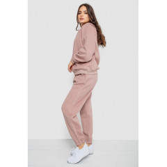 Спортивный женский костюм на флисе, цвет пудровый, 252R21268