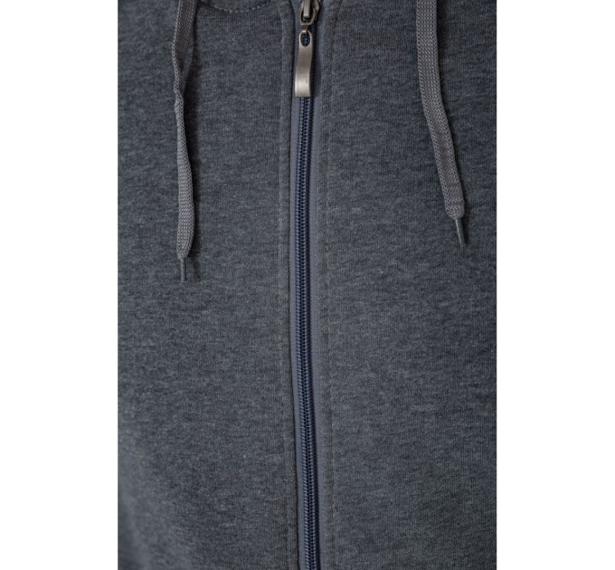 Кофта мужская на флисе с капюшоном, цвет серый, 244R2493.