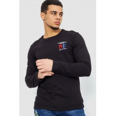 Батник мужской двунитка, цвет черный, 244RW016