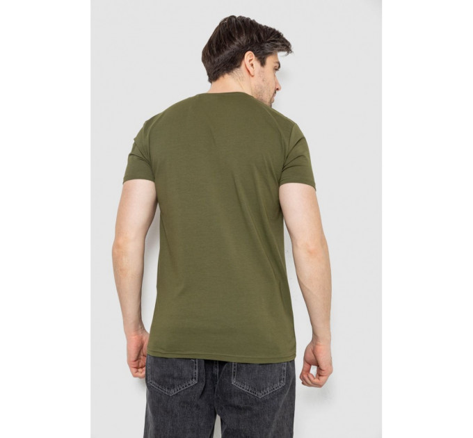 Футболка мужская однотонная базовая, цвет хаки, 244R2404
