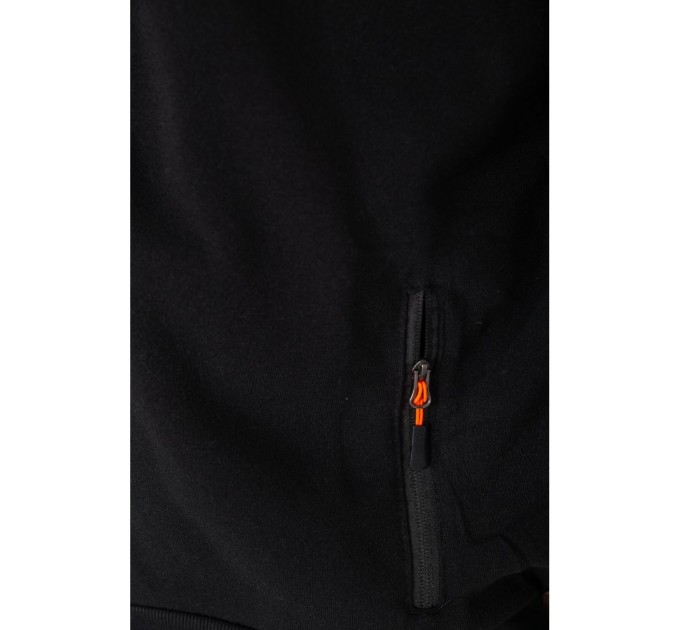 Кофта чоловіча на флісі з капюшоном, колір чорний, 244R2476
