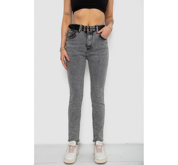 Джинси жіночі Skinny Американки, колір сірий, 244R00970