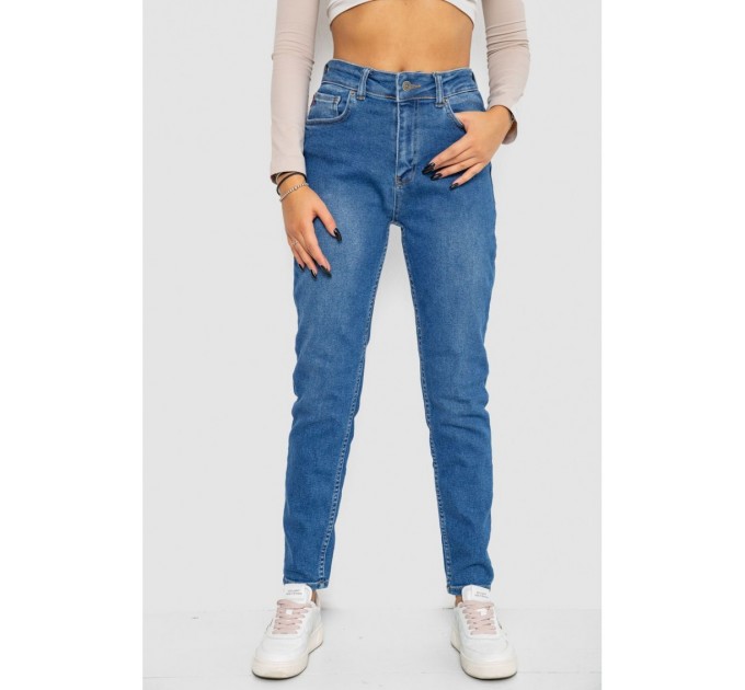 Джинси жіночі Mom-fit стрейч, колір синій, 244R1133