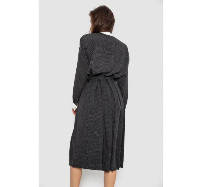 Костюм женский классический в горох, черно-белый, 167R3002