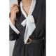 Костюм женский классический в горох, черно-белый, 167R3002