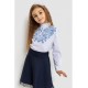 Блуза для дівчаток ошатна, колір біло-синій, 172R025