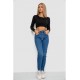 Джинси жіночі Mom-fit стрейч, колір синій, 244R1134