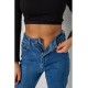 Джинси жіночі Mom-fit стрейч, колір синій, 244R1134