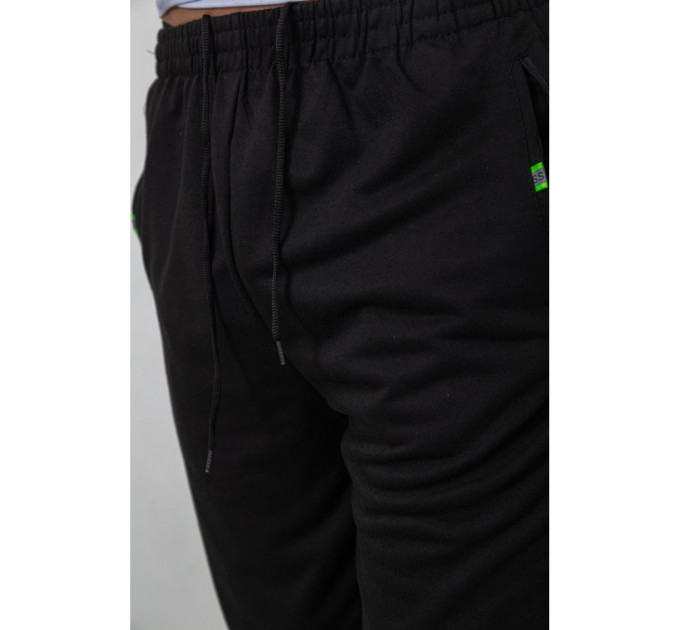 Спорт брюки мужские двунитка, цвет черный, 244R41298