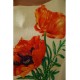 Короткое платье из льна, с цветами Маки, цвет Лимонный, 172R019-1 оптом