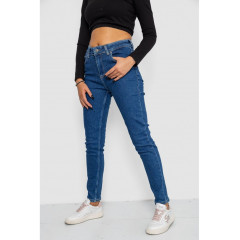 Джинсы женские Mom-fit стрейч, цвет синий, 244R1132