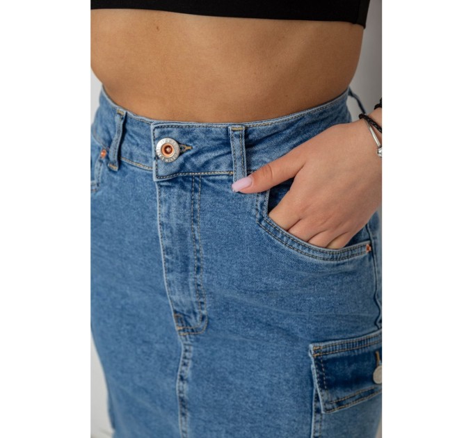 Юбка женская джинсовая, цвет синий, 182R1459 оптом