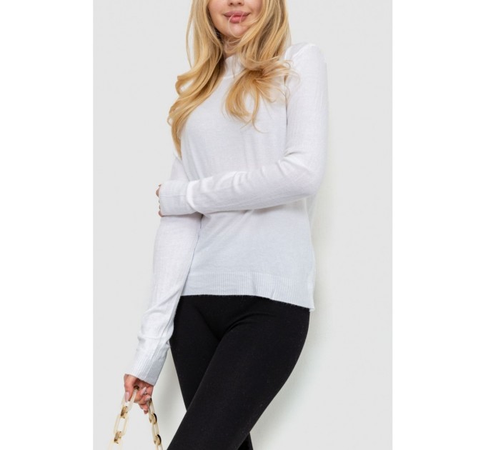 Женская кофта однотонная, цвет белый, 244R2302